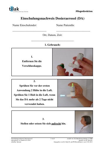 Einschulungsnachweis Dosieraerosol