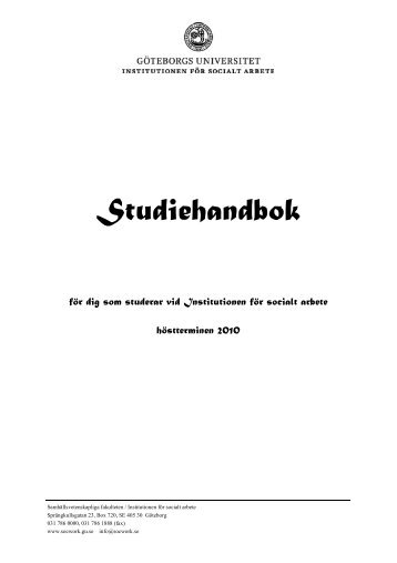 Studiehandbok - Statsvetenskapliga institutionen - GÃ¶teborgs ...