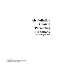 Air Pollution Control Permitting Handbook - Vermont Agency of ...