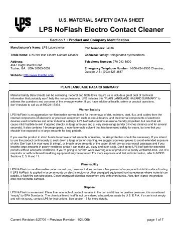 LPS NoFlash Electro Contact Cleaner.pdf - FTP Directory Listing