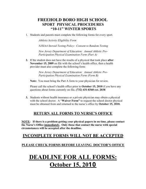 sports physical form new jersey
Sports Physical Packet.pdf - Freehold Regional High School ... sports physical form new jersey
Sports Physical Packet.pdf - Freehold Regional High School ...