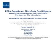 FCPA Compliance: Third-Party Due Diligence - Strafford