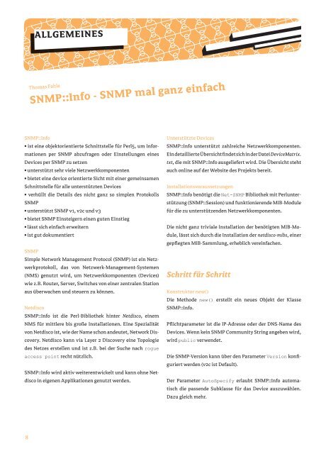 snmP::info - snmP mal ganz einfach - Thomas Fahle