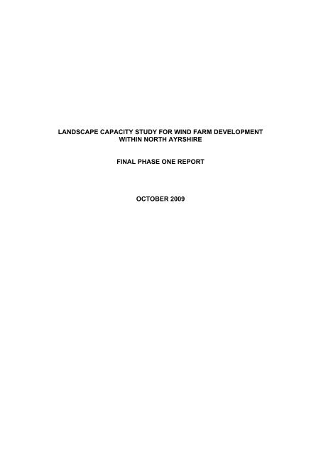 Landscape Capacity Study for Wind Farm ... - North Ayrshire Council