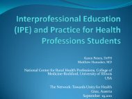 Interprofessional Education (IPE) - The network - Towards Unity For ...