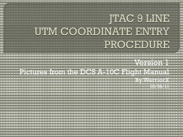 JTAC 9 LINE UTM COORDINATE ENTRY PROCEDURE