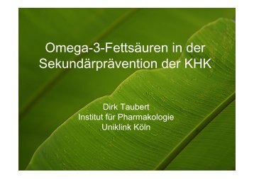 Omega-3-Fettsäuren in der Sekundärprävention der KHK - DGEM