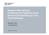 Resilienz-Workshop II: FÃ¶rderung von Resilienz durch ...