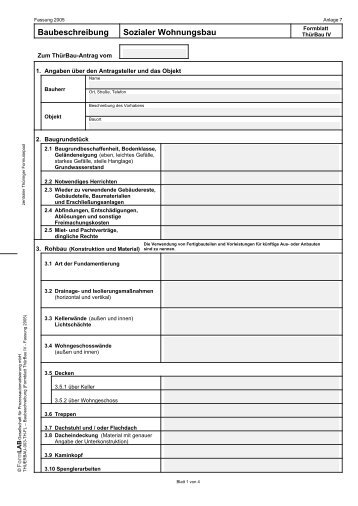 Baubeschreibung - Zentraler ThÃ¼ringer Formularservice