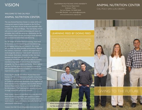 Tri-fold Brochure - Animal Science Department - Cal Poly San Luis ...