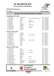 Startliste Kategorien - Steinerberg