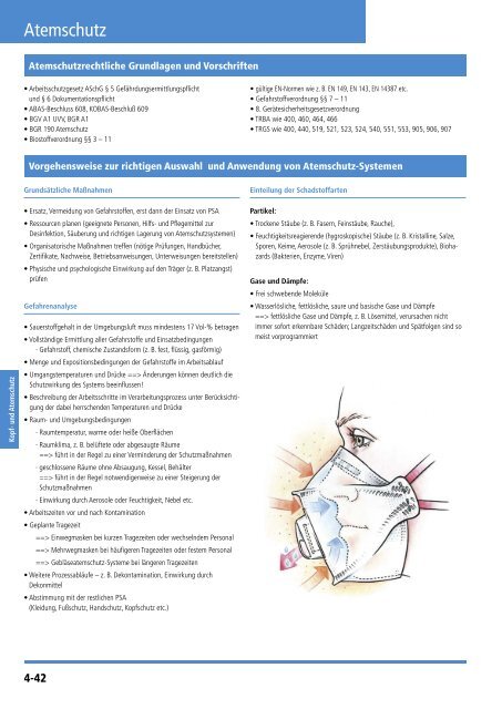 Arbeitsschutzkatalog Ausgabe 13 Kapitel Atemschutz (PDF, ca. 4,9 ...