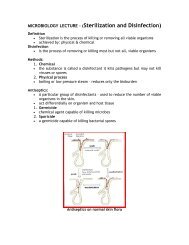 MICROBIOLOGY LECTURE â (Sterilization and Disinfection)