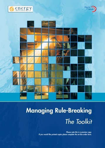 Managing Rule-Breaking The Toolkit - Energy Institute - Microsites