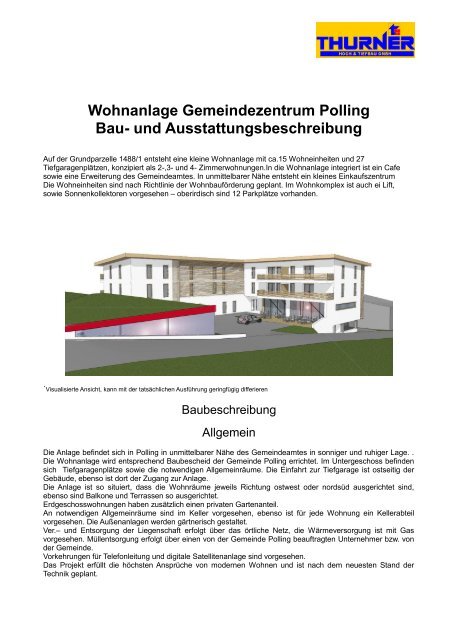 Wohnanlage Gemeindezentrum Polling Bau - Ing. Franz Thurner