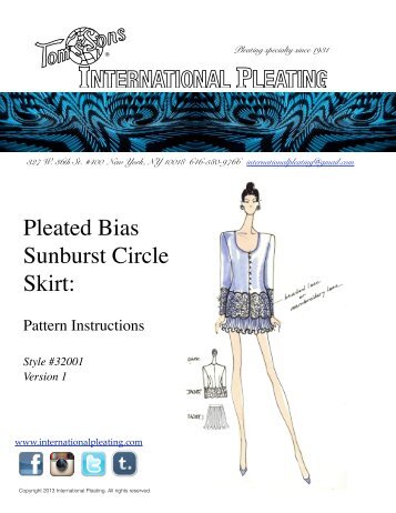 Sewing Instructions for Sunburst Skirt Pattern - International Pleating