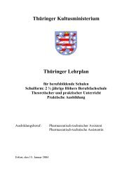 Thüringer Kultusministerium Thüringer Lehrplan für berufsbildende ...