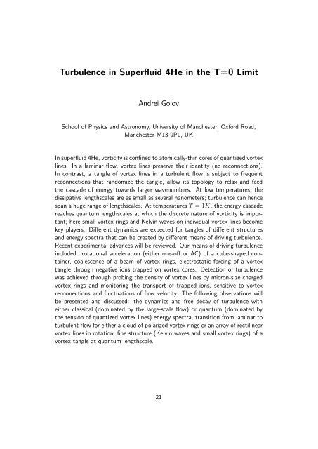 Turbulence and Bose Condensation - Institut für Theoretische ...