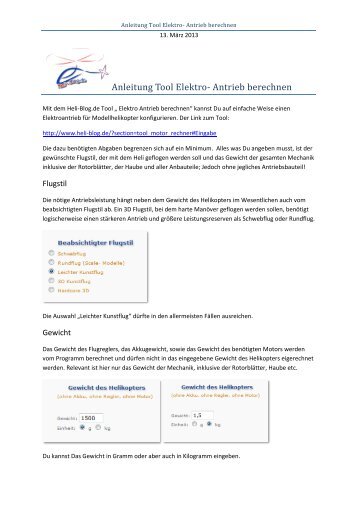 Anleitung Tool Elektro- Antrieb berechnen.pdf - Heli-Blog.de