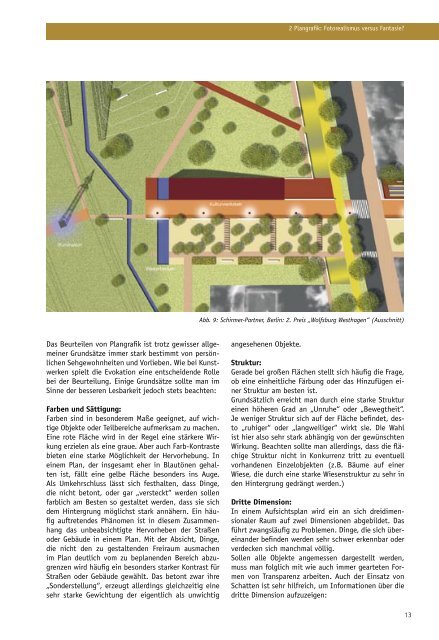 landschaftsarchitektonischen Aufsichtsplänen, mit Adobe Photoshop