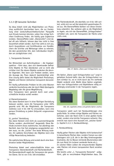 landschaftsarchitektonischen Aufsichtsplänen, mit Adobe Photoshop