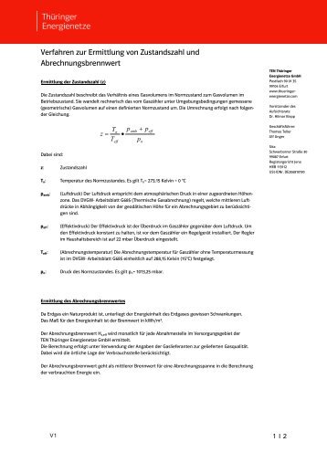 Verfahren zur Ermittlung von Zustandszahl und - TEN Thüringer ...