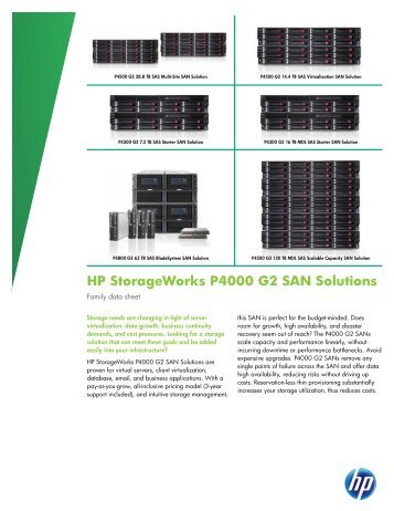 HP StorageWorks P4000 G2 SAN Solutions Family data ... - Microware