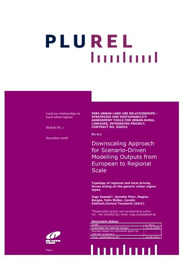 Downscaling approach - Plurel