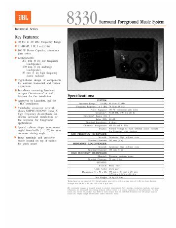 8330 Specification Document - JBL Professional