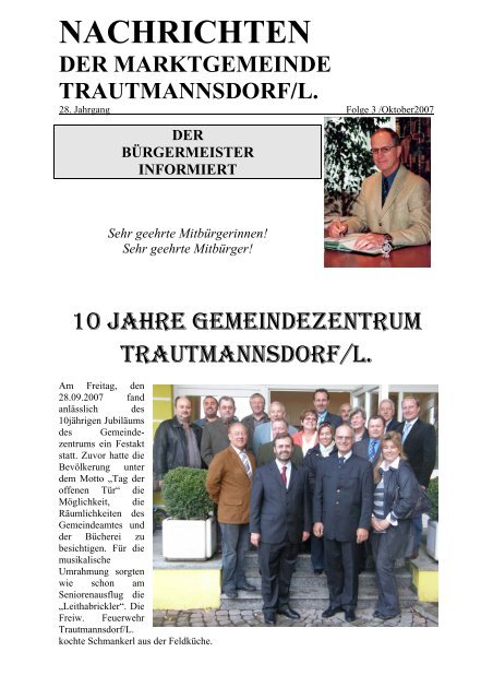 Ausgabe Oktober 2007 (694 KB) - Trautmannsdorf an der Leitha