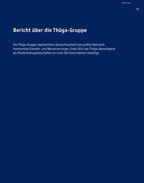 Bericht über die Thüga Gruppe Thüga AG 