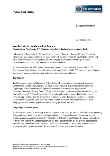 Download Pressetext - ThyssenKrupp Plastics