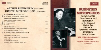 ARTHUR RUBINSTEIN (1887â1982) DIMITRI ... - Chandos