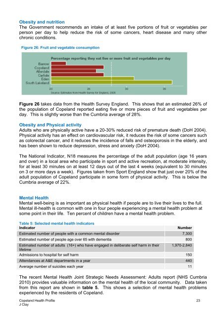 Copeland Health Profile 2010 - Cumbria County Council