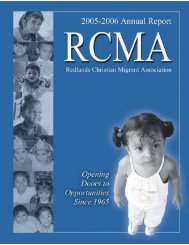 RCMA 2005-06 Annual Report - Redlands Christian Migrant ...
