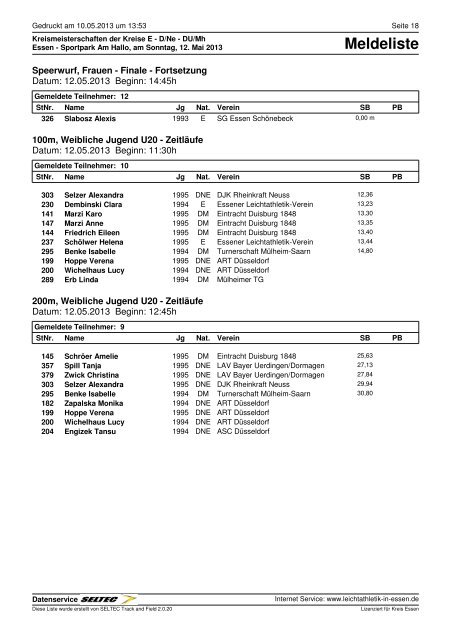 Meldeliste - duisburger-leichtathletik.de