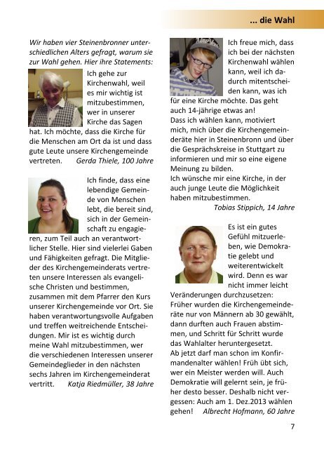 Herbst 2013 - evangelische Kirchengemeinde Steinenbronn