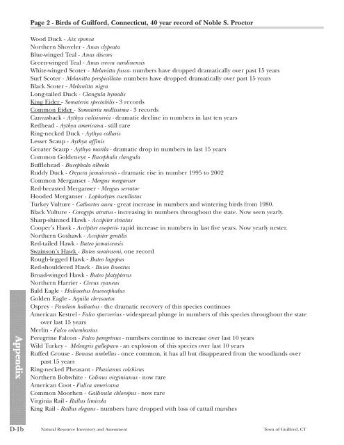 Natural Resource Inventory and Assessment - Town of Guilford