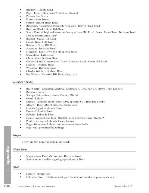 Natural Resource Inventory and Assessment - Town of Guilford