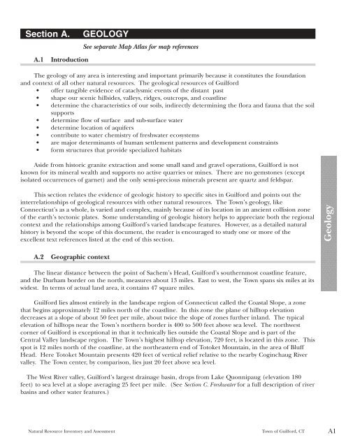 Natural Resource Inventory and Assessment - Town of Guilford