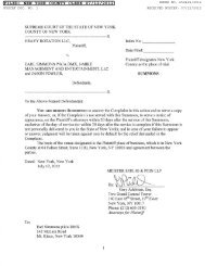 filed: new york county clerk 07/12/2012 - Entertainment Law Digest