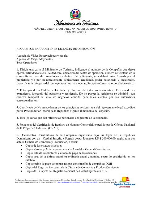 Requisitos Para Obtener Licencias De Operacion Agencia De Viajes