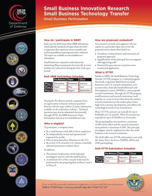 DoD SBIR/STTR Program Flyer - AcqNotes.com