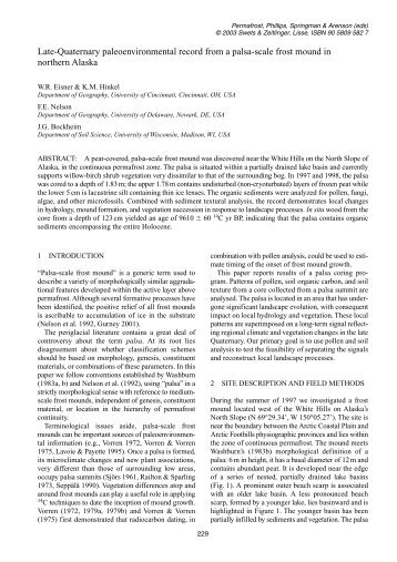 Late-Quaternary paleoenvironmental record from a ... - IARC Research