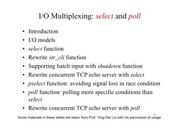 I/O Multiplexing: select and poll