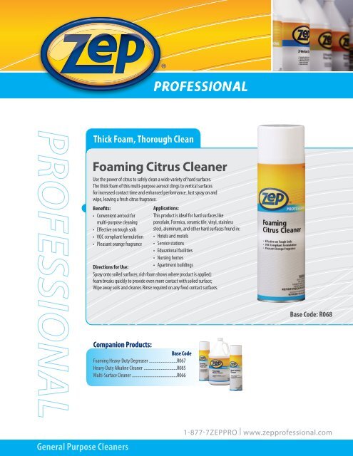 Foaming Citrus Cleaner - Zep Professional