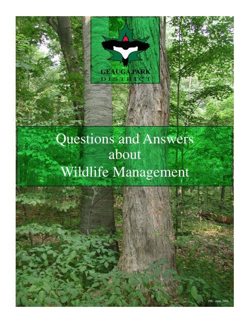 Questions and Answers about Wildlife Management - Geauga Park ...