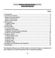 Wireless Weather Station Instruction Manual Page - Ambient Weather