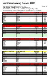 Juniorentraining Saison 2010