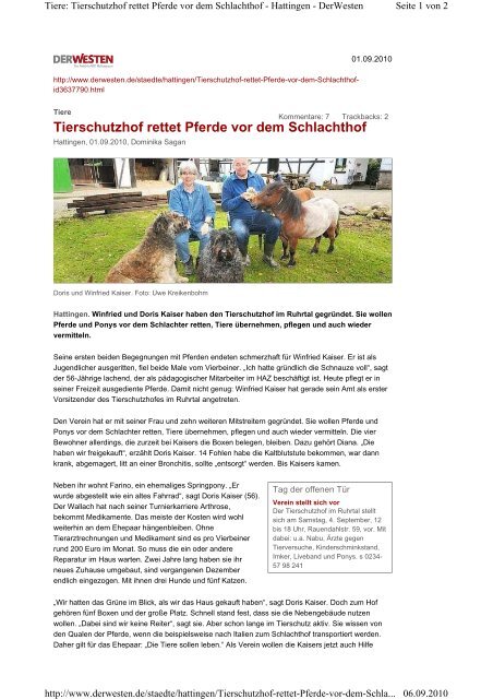 Tierschutzhof Rettet Pferde Vor Dem Schlachthof Tierschutzhof Im
